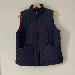 Lauren Ralph Lauren Black Quilted Vest with Red Lining
